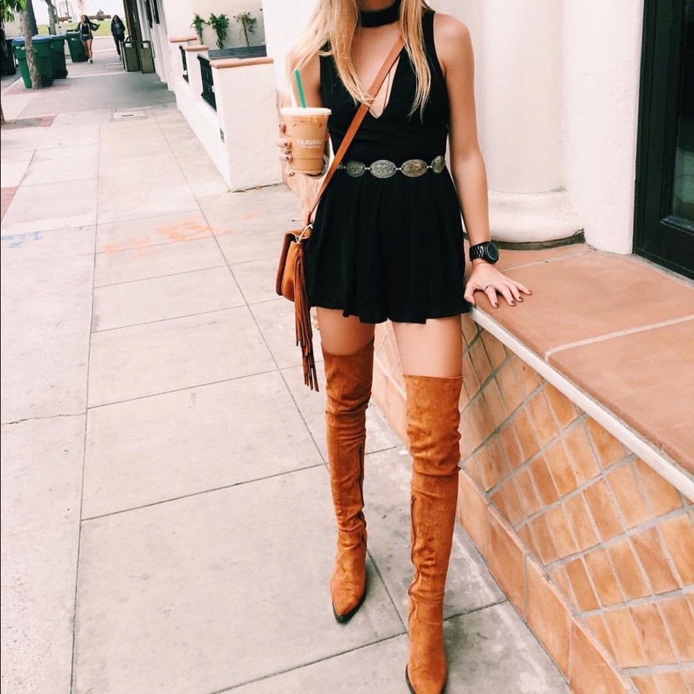 Brown knee high jeffery campbell boots